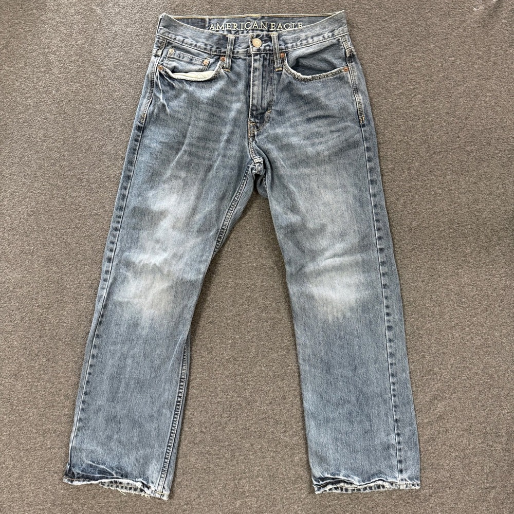 Pre-owned American Eagle Relaxed Fit Jeans Men 28x28 Blue Good Faded Denim
